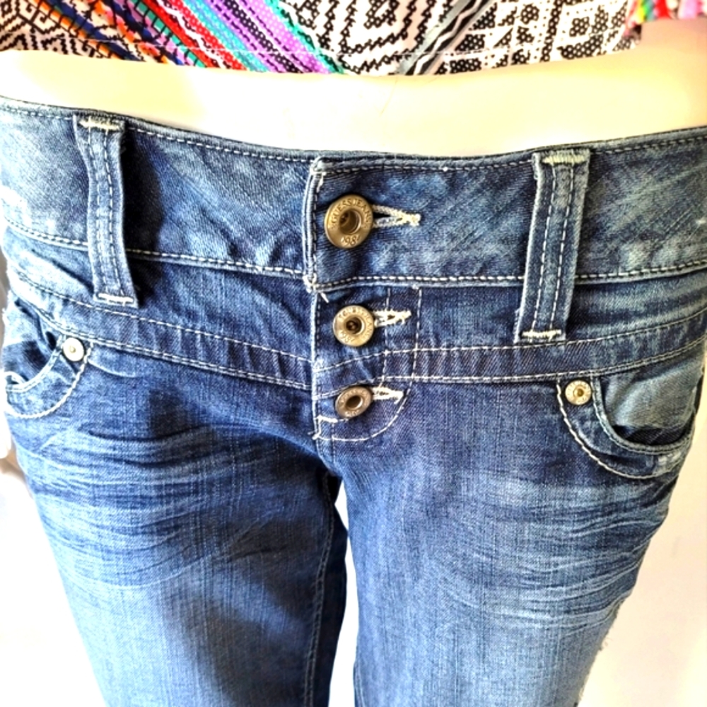Guess Jeans Women's Distressed Cuff Zipper Hem Denim Size 28